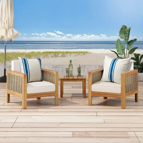 Miniatura 3 de OTOSTAR Paquete de 2 fundas de almohada para exteriores de 18 x 18 pulgadas, impermeables, decorativas, cuadradas, geométricas, para sofá, patio