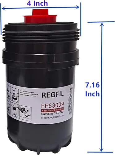 Miniatura 2 de FF63009 Fleetguard Filtro de combustible Separador de agua reemplaza 5303743 FF63008 FH22168 5304214 5289121 FF63054NN 6.7 CUMMINS B/L serie