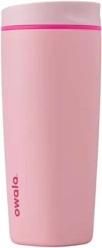 Miniatura 25 de Owala SmoothSip Slider - Vaso de café aislado de acero inoxidable, reutilizable, taza de café helado, taza de viaje para café caliente, sin BPA, 12