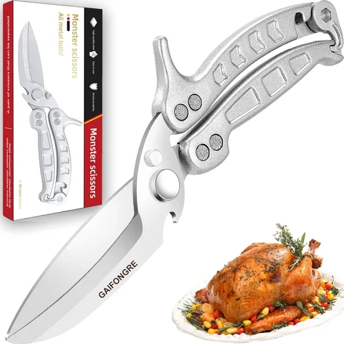Miniatura 12 de Tijeras para Aves de Corral de Alta Resistencia, Tijeras de Cocina, Tijeras de Cocina de Acero Inoxidable Multiusos para Pavo de Navidad, Pollo