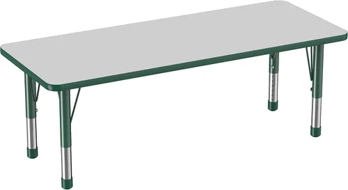 Miniatura 92 de FDP - Mesa rectangular para actividades escolares y aulas (24 x 36 pulgadas), patas gruesas para niños pequeños, altura ajustable de 15 a 24