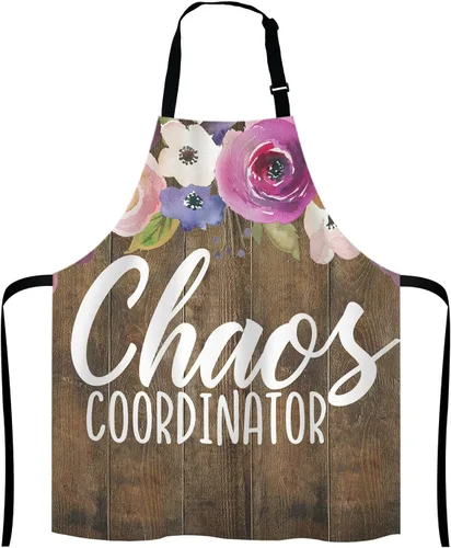Miniatura 15 de Delantal de perros de animales, divertido delantal con cuello ajustable para hombres y mujeres, adecuado para el hogar, cocina, camarera, chef