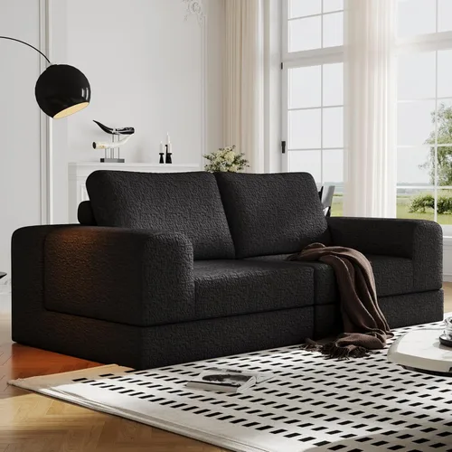 Sofá seccional modular en forma de nube, sofá modular de combinación DIY para sala de estar, sofás de asiento de amor tejidos únicos con 2