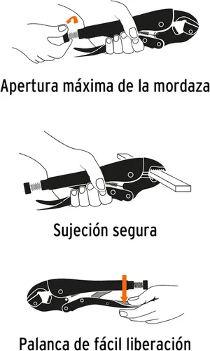 Miniatura 4 de Juego de 2 alicates curvados con bloqueo de mandíbula con agarre antideslizante de 4 y 10 pulgadas