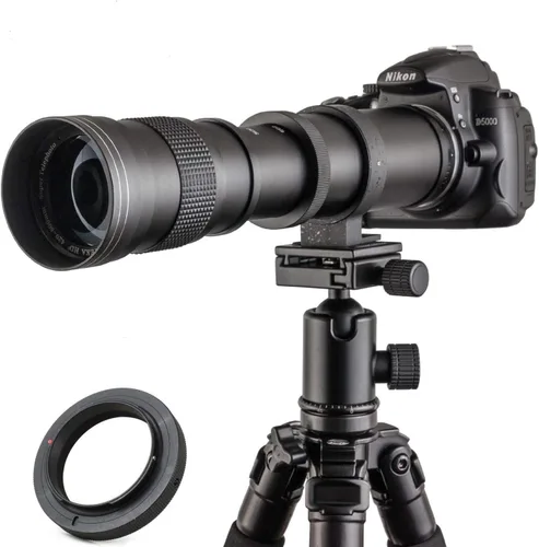 JINTU 420-800mm f/8.3 Lente Zoom Telefoto Manual + Montura T para Canon EOS Rebel SL2 SL1 T3 T3i T4i T5 T5i T6 T6i T6s T7 T7i 4000D 6D 7D 60D 70D