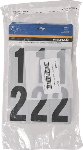 Miniatura 9 de Hillman 843445 Paquete de números adhesivos y reflectantes para buzón, 3 pulgadas, color negro y blanco