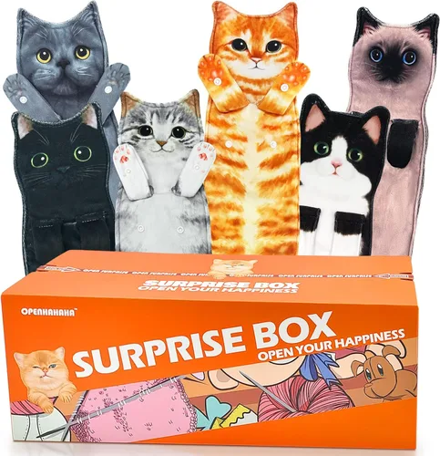 Miniatura 16 de PAT JUUMG - Toallas graciosas de mano con forma de gato para decoración de baño y cocina, toallas decorativas colgantes para la cara, súper