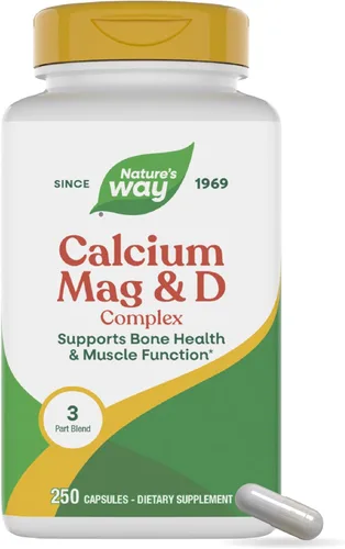 Suplemento de calcio, magnesio y vitamina D, de Nature's Way, 41421, 250, 1, 1