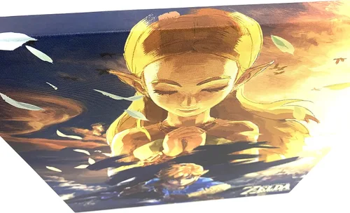 Miniatura 2 de Póster impreso en lienzo de The Legend of Zelda Breath of the Wild de 12 x 12 pulgadas, decoración artística de pared - Link and Zelda