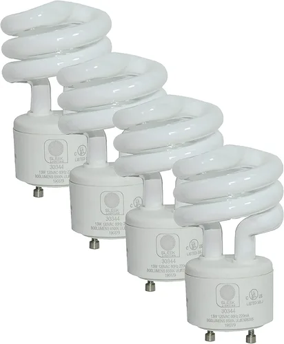 Miniatura 8 de Base de bombilla CFL GU24 espiral T2 de 13 vatios 2700 K 900 lm - Bombilla de luz aprobada por UL de 120 V 60 Hz - Mini espiral de bloqueo giratorio