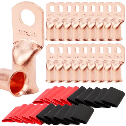 Miniatura 53 de TKDMR - Kit de 264 piezas de extremos de cable de batería, 132 piezas de terminales de anillo de lengüetas de cable de cobre resistentes AWG 8 6 4 2