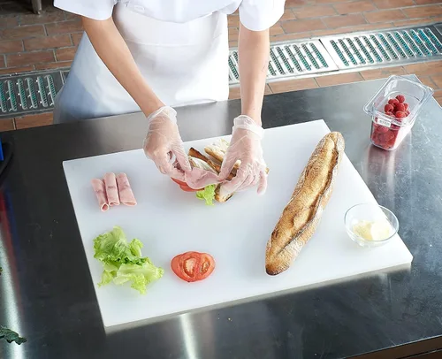 Miniatura 18 de CURTA Paquete de 2 tablas de cortar verdes para cocina, 20 x 14 x 0.5 pulgadas, tabla de cortar comercial de plástico codificado con superficie