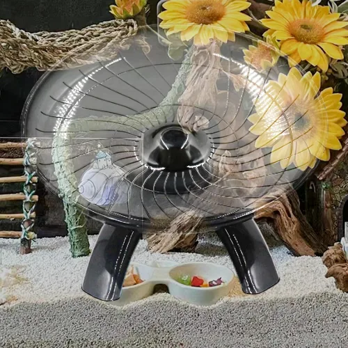 Miniatura 10 de Rueda de juguete para cangrejos ermitaños, juguete de rueda para correr de hámster, accesorio para jaula de animales pequeños, accesorio para Negro