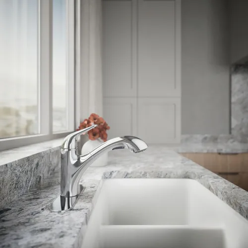 Miniatura 7 de KOHLER 30612-CP Jolt - Grifo extraíble para fregadero de cocina, cabezal rociador de dos funciones, control táctil, 1.5 GPM, diseño elegante, cromo