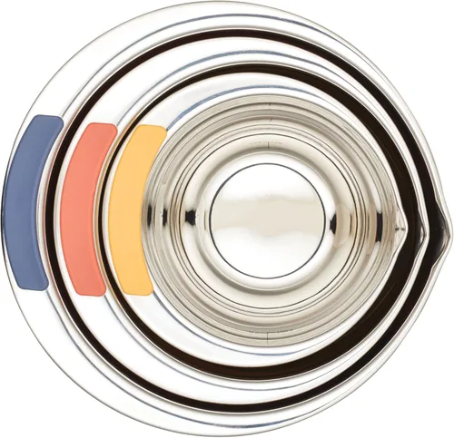 Miniatura 13 de Ayesha Curry Kitchenware Pantryware - Cuencos para mezclar de acero inoxidable, juego de 3 piezas, color plateado con asas