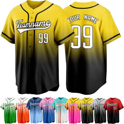Miniatura 16 de Custom Baseball Jersey Personalized Short Sleeve Team Sport Uniform Baseball Shirt for Men Women Youth Boy