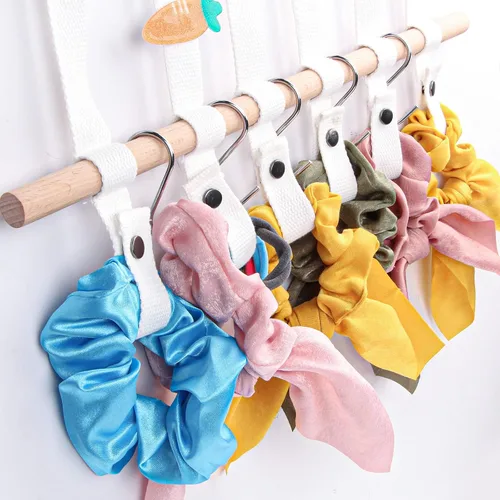 Miniatura 6 de SYGY Soporte para moño, organizador para lazos para el cabello, clips, corbatas, diademas y accesorios, decoración para colgar en la pared
