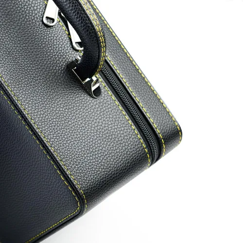 Miniatura 5 de Oirlv Joyero de viaje de cuero negro Caja de almacenamiento de joyería