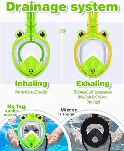 Miniatura 4 de Kkdi Kids Snorkel Mask, Full Face Snorkel Mask for Kid 4-16, Foldable Snorkeling Gear for Kids Snorkeling Set for Swimming Pool Toys, Dry Top