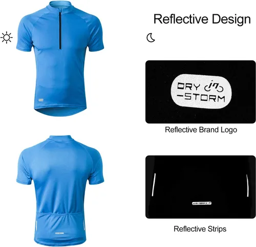 Miniatura 4 de INBIKE Maillots de ciclismo para hombre que absorbe la humedad, manga corta, secado rápido, camiseta de ciclismo de manga larga transpirable