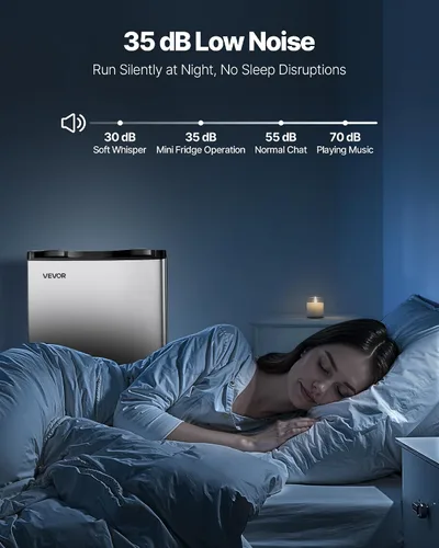 Miniatura 5 de VEVOR Mini refrigerador de 3.2 pies cúbicos con congelador, refrigerador compacto de una sola puerta con zona de congelador de micrones, temperatura