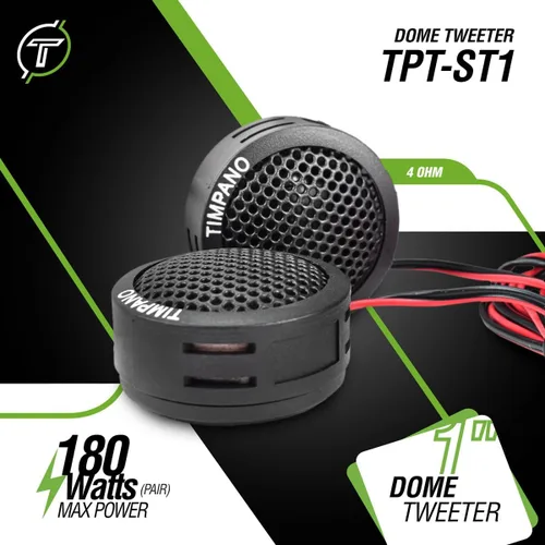 Miniatura 2 de Timpano TPT-ST1 - Tweeter de domo, juego de agudos de 1 pulgada para audio de automóvil, tweeters de montaje en ángulo o superficie, cúpula suave