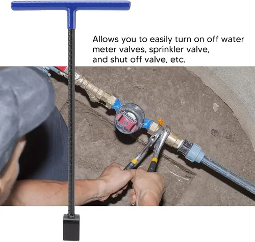 Miniatura 5 de TOPINCN Water Meter Key, Steel Water Meter Key with 4 Way Multi Functional Utilities Key T handle Water Key Universal Cross Key Water Shut Off Tool