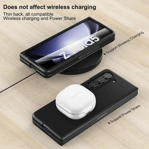 Miniatura 6 de Foluu Funda Slim Fit para Samsung Galaxy Z Fold 5, con protector de pantalla frontal integrado, cubierta protectora de PC mate ultradelgada