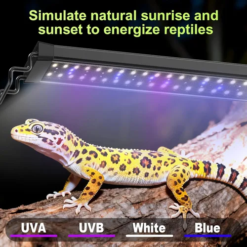 Miniatura 6 de Luz LED UVB de 8 W para reptiles, luz de terrario, luz extensible para tanque de reptiles con controlador y atenuación y 5 modos UVI de espectro