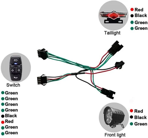 Miniatura 4 de Ebike - Juego de luces delanteras y traseras, focos LED nocturnos, piezas de modificación de ciclismo, kit de luces de advertencia delanteras