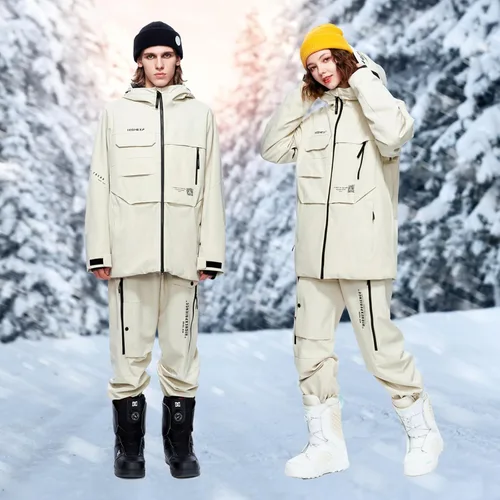 Miniatura 5 de HIGH EXPERIENCE Chaqueta de esquí para snowboard, nieve, invierno, impermeable, aislada, resistente al viento, chaqueta cálida con capucha