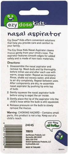 Miniatura 6 de Ezy Dose Aspirador nasal para niños con punta suave, alivio de senos nasales y succión de moco para bebés y niños pequeños, amigos nasales, cómodo