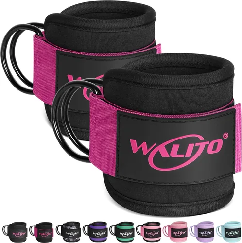 Miniatura 12 de WALITO Correas de tobillo de gimnasio para máquinas de cable, mujeres y hombres, puños de tobillo con retroceso de glúteos, accesorios de máquina
