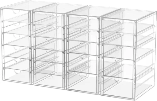 Miniatura 11 de caktraie - Organizador de maquillaje acrílico versátil, organizador de cajones - Almacenamiento de escritorio transparente para cosméticos