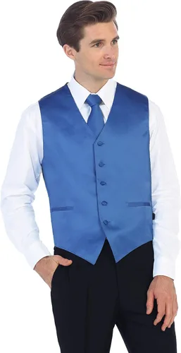Miniatura 3 de Gioberti Chaleco formal de satén de 4 piezas para hombre, corbatín y pañuelo de bolsillo