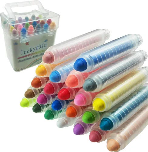 Tiza no tóxica sin polvo con soporte para niños, pizarra blanca de colores, herramienta de arte para pizarra, niños, dibujo, escritura, 24 unidades