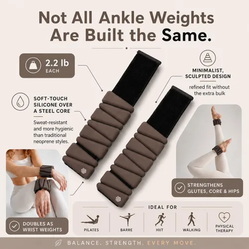 Miniatura 3 de Pilates Pro Power Pack – Esenciales de entrenamiento – Pesas de mano de 2.2 libras, pesas de tobillo/muñeca de 2.2 libras, bandas de resistencia