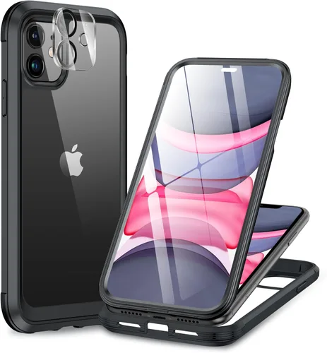 Miniatura 71 de Miracase Funda para iPhone 13 de 6.1 pulgadas, [sin burbujas] funda de teléfono de cuerpo completo con pantalla de vidrio completa integrada, sin