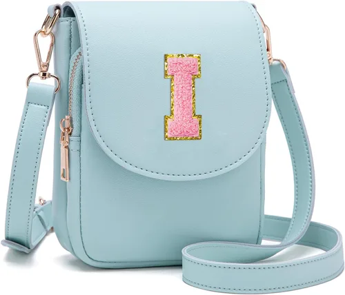 Miniatura 135 de Viverte Bolso Cruzado para Niñas Adolescentes Pequeñas, Bolso Inicial para Celular, Pequeña Cartera para Niños Pequeños, Bolso de Cuero con Tres