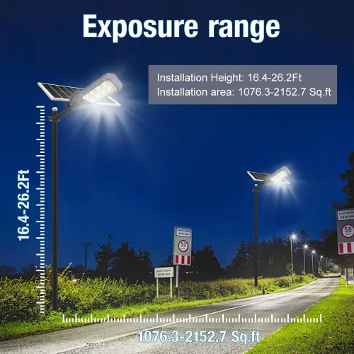 Miniatura 6 de Farolas solares para exteriores, luces de inundación solares de 4600 W, IP67, impermeables, 6500 K, 504 LED, luz de seguridad comercial con control