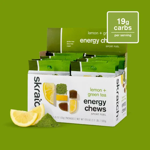 Miniatura 2 de Skratch Labs Energy Chews Gomitas para correr, ciclismo y rendimiento deportivo Alternativa al gel Matcha + limón (paquete de 10) Sin
