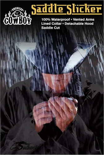 Miniatura 3 de Southwestern Equine Sillín de vaquero americano Slicker Abrigo de lluvia – 100% impermeable de longitud completa unisex
