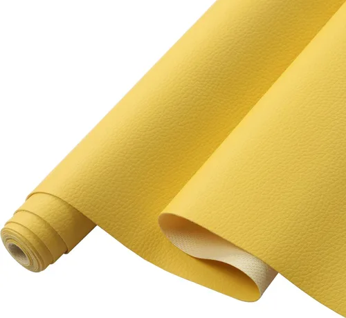 Miniatura 20 de Picheng Hojas de piel sintética de color sólido con textura de lichi, 13.8 x 53 pulgadas, rollo de piel sintética suave muy adecuado para hacer