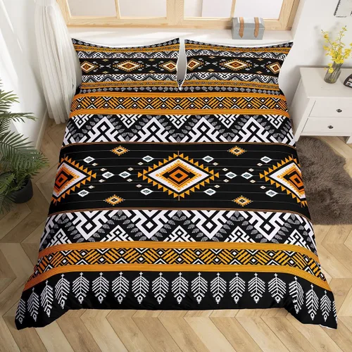 Miniatura 16 de Erosebridal Southwestern - Juego de funda de edredón tamaño individual, diseño geométrico étnico, estilo bohemio, azteca, para niños, adolescentes