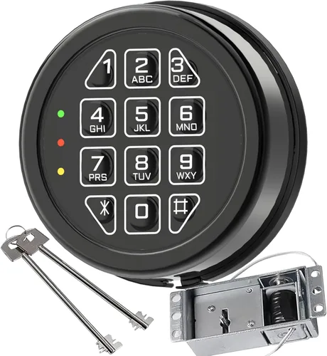 Cerradura Electrónica de Caja Fuerte de Alta Seguridad - Teclado de Reemplazo con Cerradura de Solenoide y 2 Llaves de Anulación, Compatible con