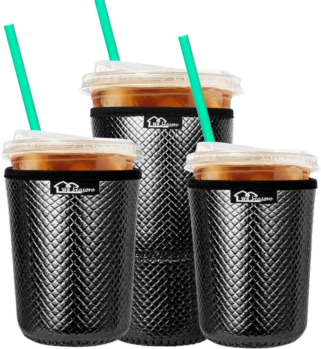 Miniatura 15 de Funda aislante de café helado reutilizable para bebidas frías y fundas de neopreno para tazas de café frío, funda más fría de 16 a 32 onzas