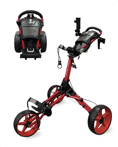 Miniatura 12 de Caddytek CaddyLite Compact - Carrito de golf plegable de aluminio ligero de 3 ruedas con sistema de plegado cuádruple, ruedas EVA, mango ajustable