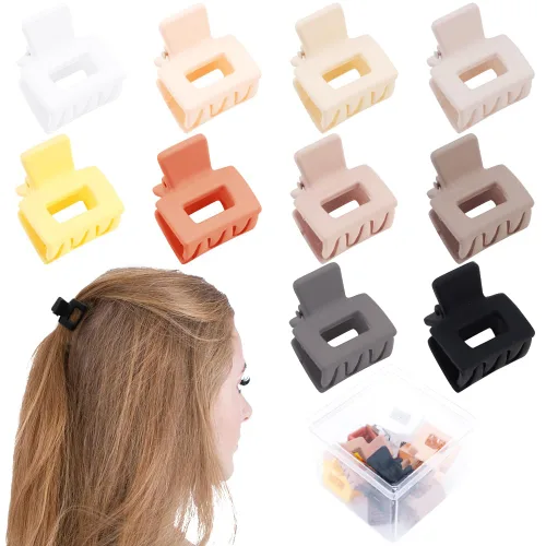 Miniatura 12 de Ahoney 10 pinzas pequeñas para el cabello para mujeres y niñas, clips de mandíbula mate de 1 pulgada para cabello fino, grueso y mediano, pasadores