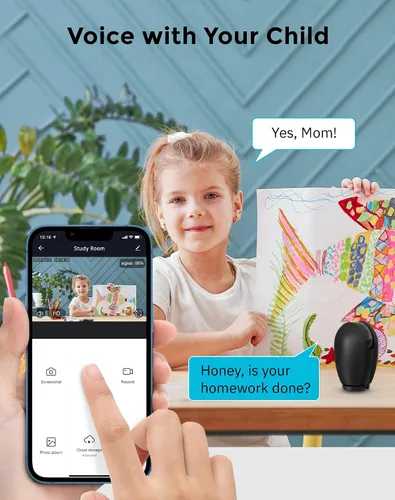 Miniatura 8 de LaView Cámaras de seguridad para el hogar + 2 tarjetas SD de 32 GB, cámara de seguridad PT para el hogar con detección de movimiento, audio Negro