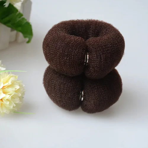 Miniatura 8 de Moldeador de donas grande, 6 piezas para hacer moños de cola de caballo, moño, moño de dona, bandas elásticas para el cabello, moldeador de donas